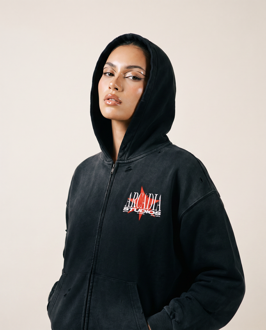 STAR ZIP UP HOODIE